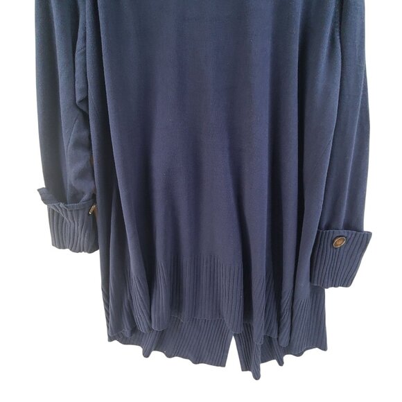 Design History Women's Knit CardiganSweater Open Front Mid Length Blue Size 1X - Picture 6 of 8